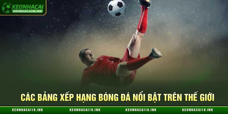 Top bảng xếp hạng bóng đá nổi bật trên thế giới